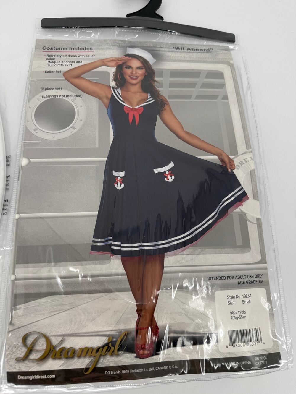 Dreamgirl All Aboard Sailor Costume Womens Small Navy Retro Dress Hat NWOT